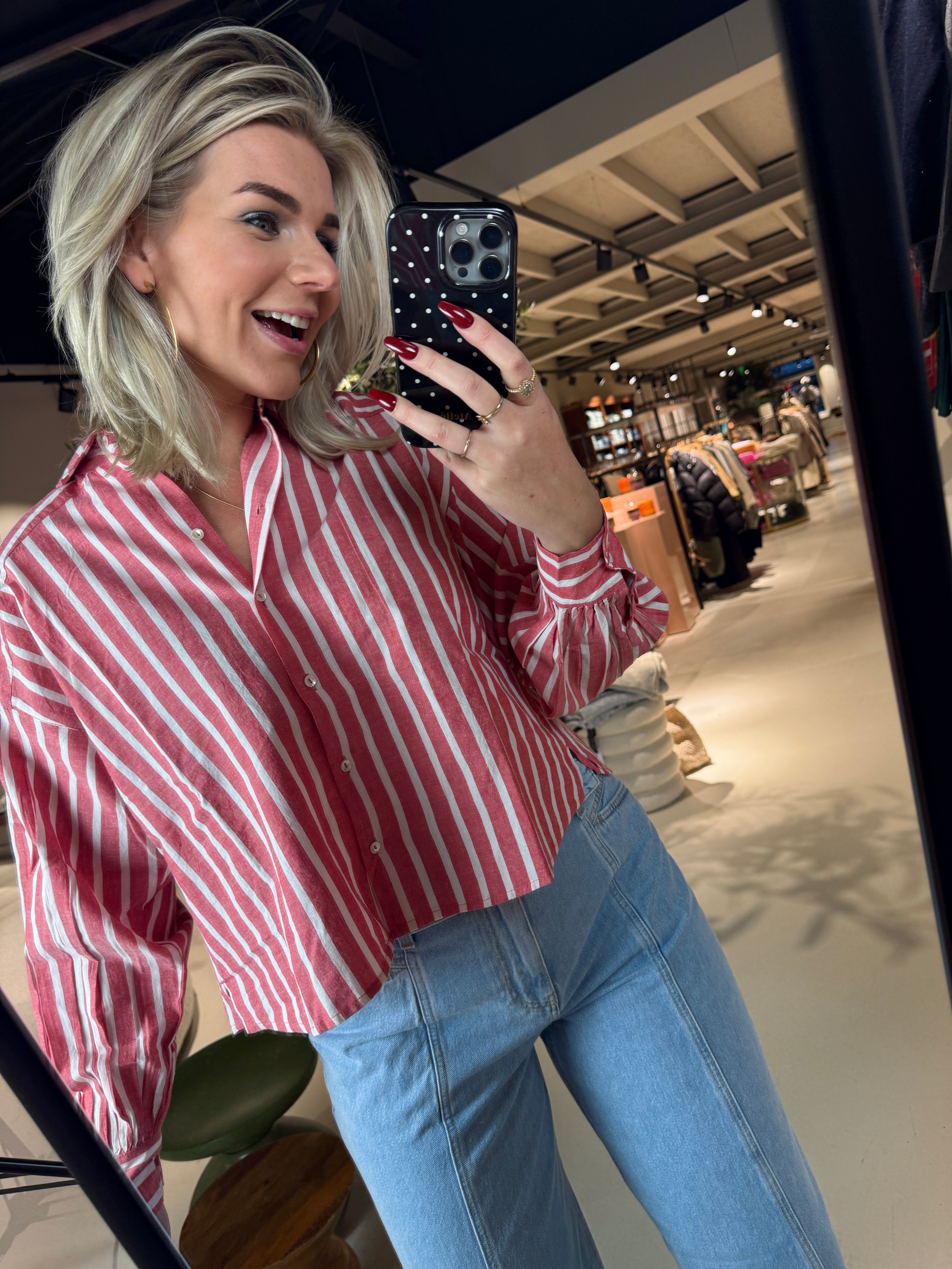 Sarah short stripe blouse