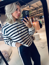 Twixa stripe 3D logo sweater