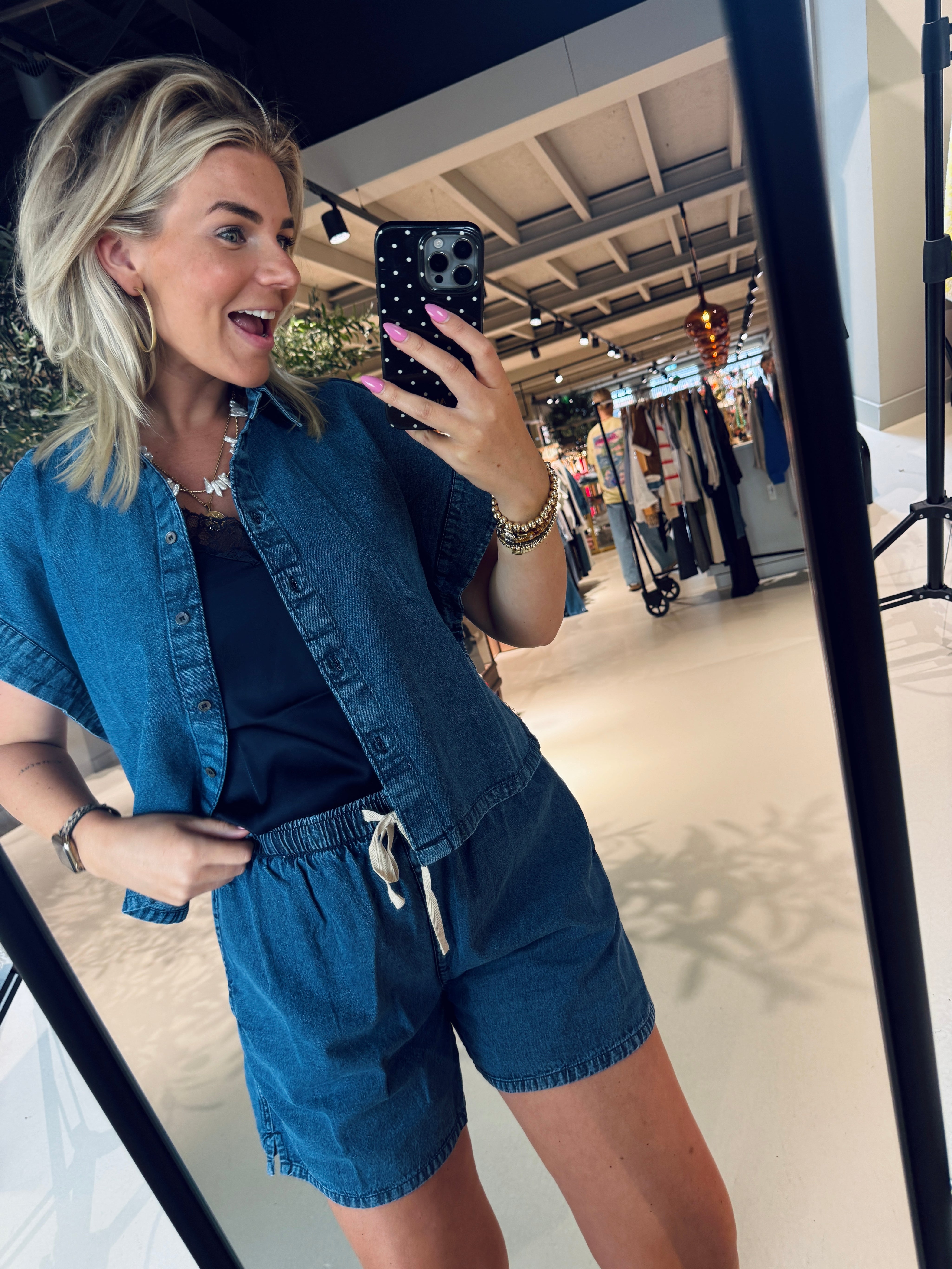 Pixie kurze Jeansbluse