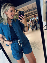 Pixie kurze Jeansbluse
