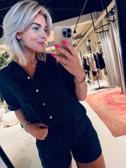 Mara linen blouse - Midnight