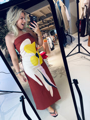 Jannick Printed Jersey Dress strapless voor dames van Essentiel Antwerp