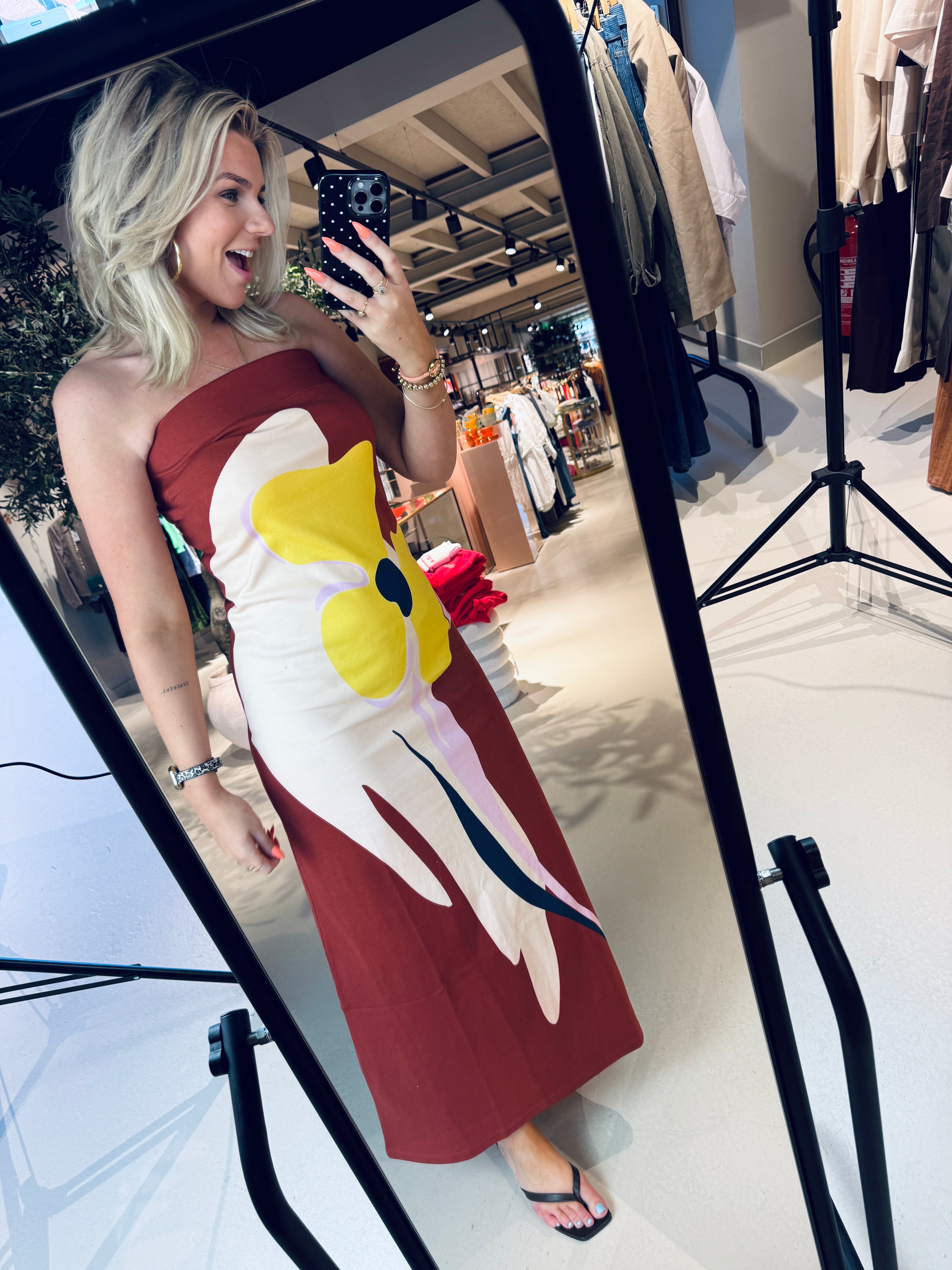 Jannick Printed Jersey Dress strapless voor dames van Essentiel Antwerp