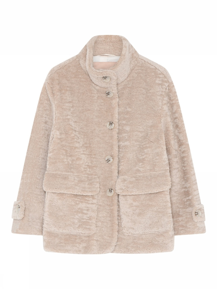 Maddy, fake fur coat - 2031 Beach Sand