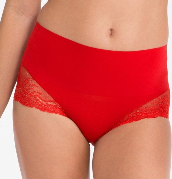 Undie Textable Lace Hi Hipster - Red