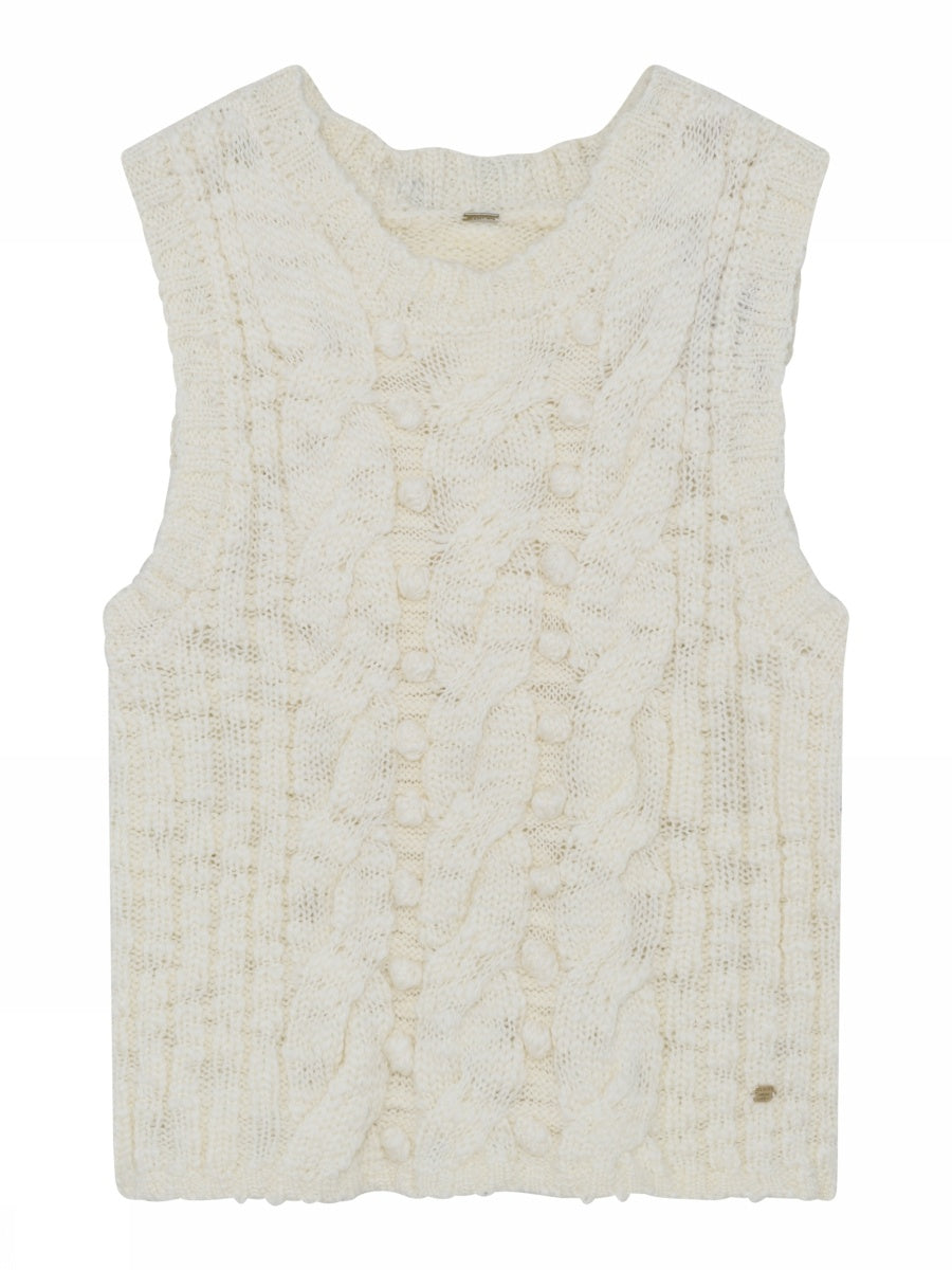 Lolo, knit vest - 1010 Off White
