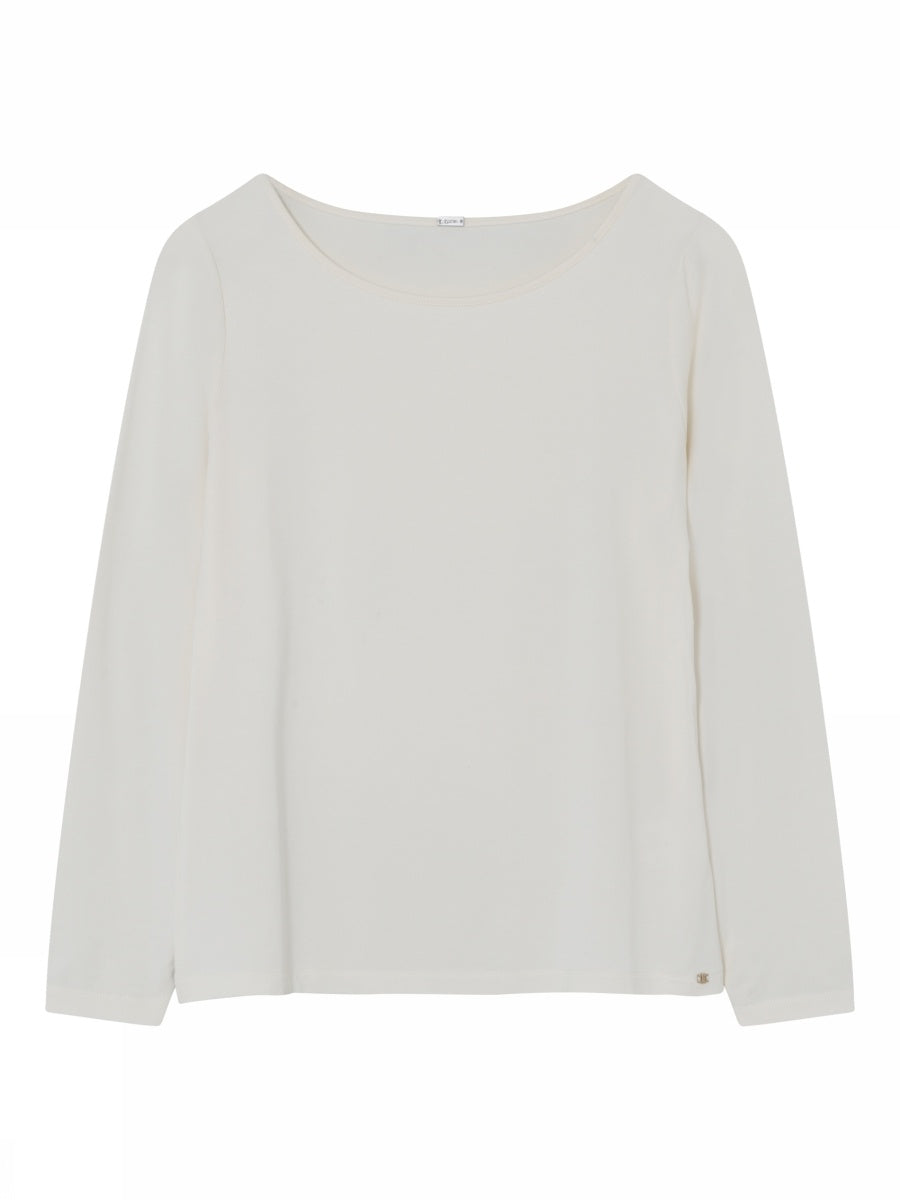 Jill, L/S slim t-shirt - 1010 Off White