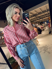 Sarah short stripe blouse