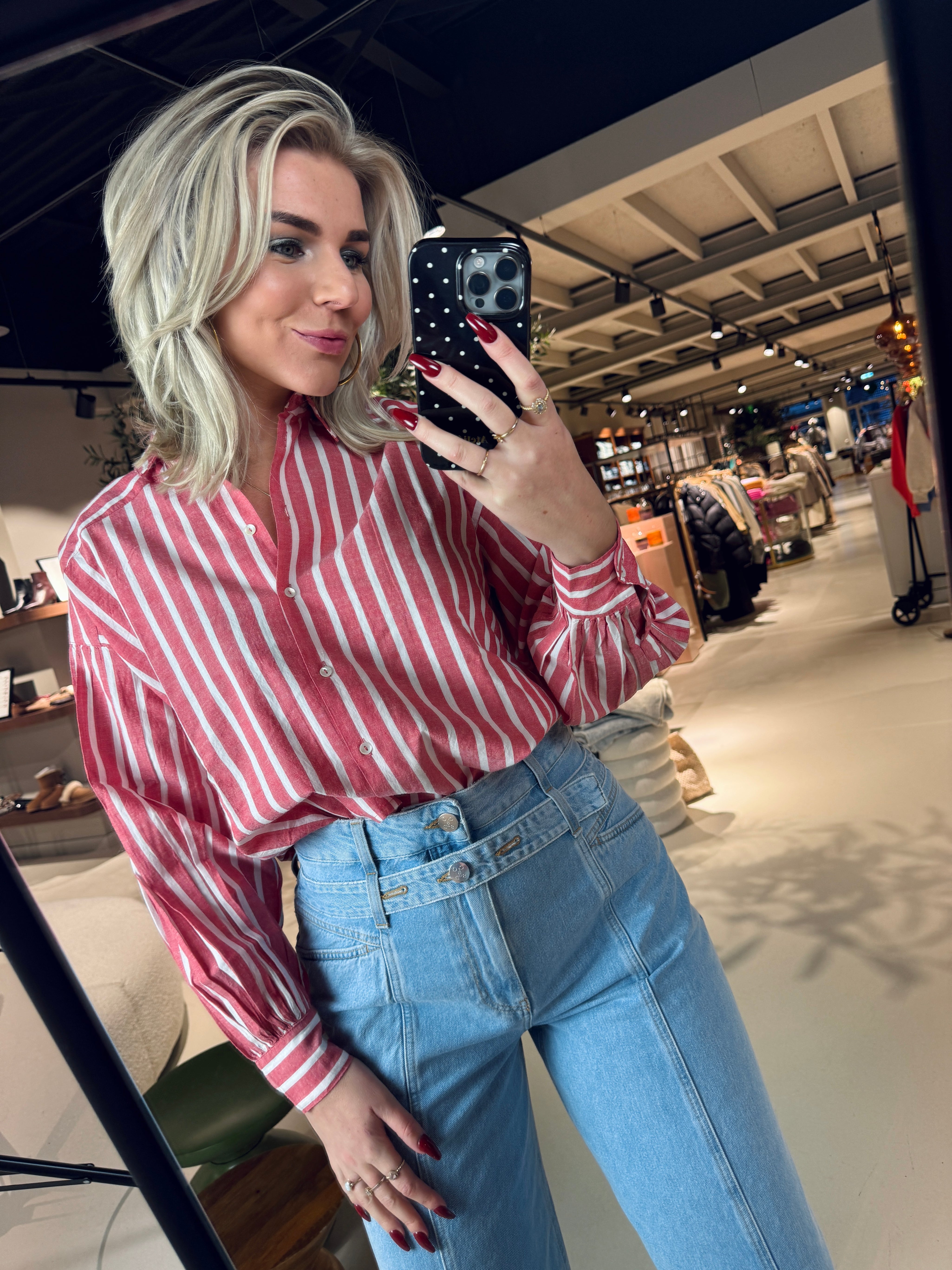 Sarah short stripe blouse