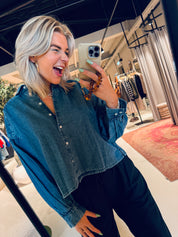 Sarah Short Denim Blouse