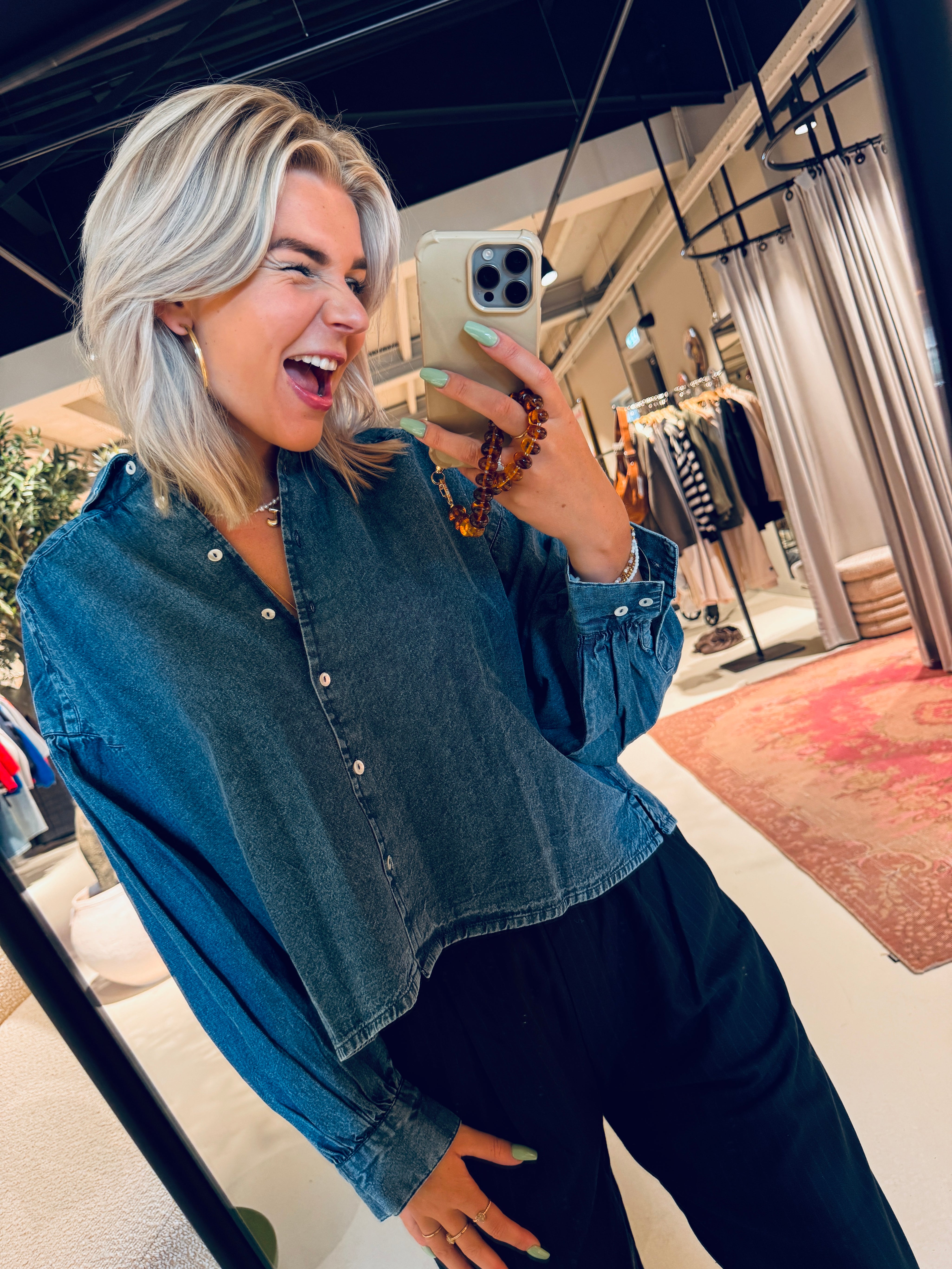 Sarah Short Denim Blouse