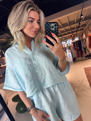 S26Z884LTD Blouse in lichtblauw voor dames van Penn&Ink