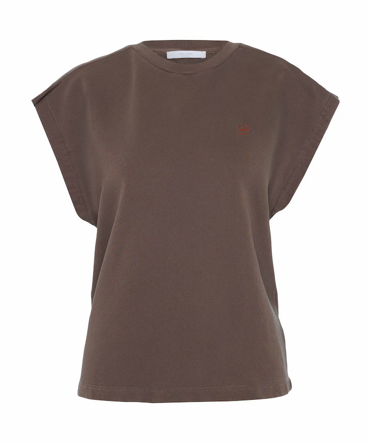 Mason pleats top basic voor dames in het bruin