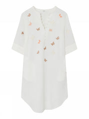 Madonna shirt dress wit met vlinder details voor dames van Gustav