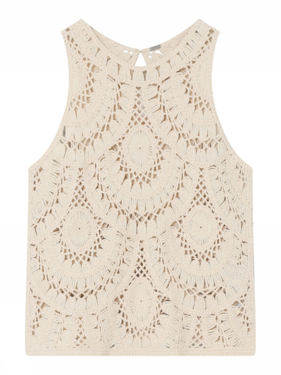 Lorien lace top in het beige voor dames van Gustav