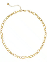 Vergulde ketting ovale schakel met textuur