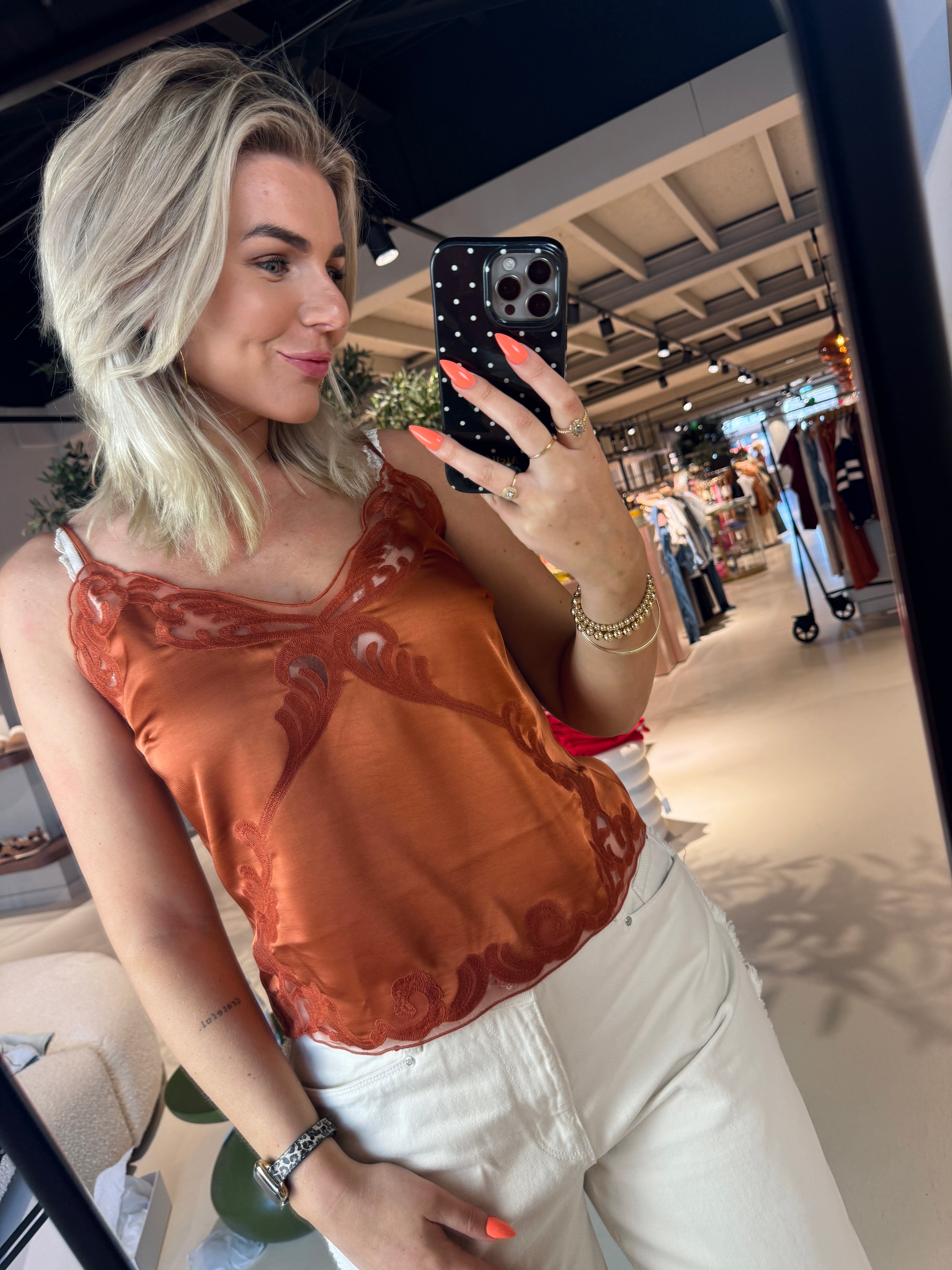 Ligne lace camisole top met kant detail voor dames van Dante