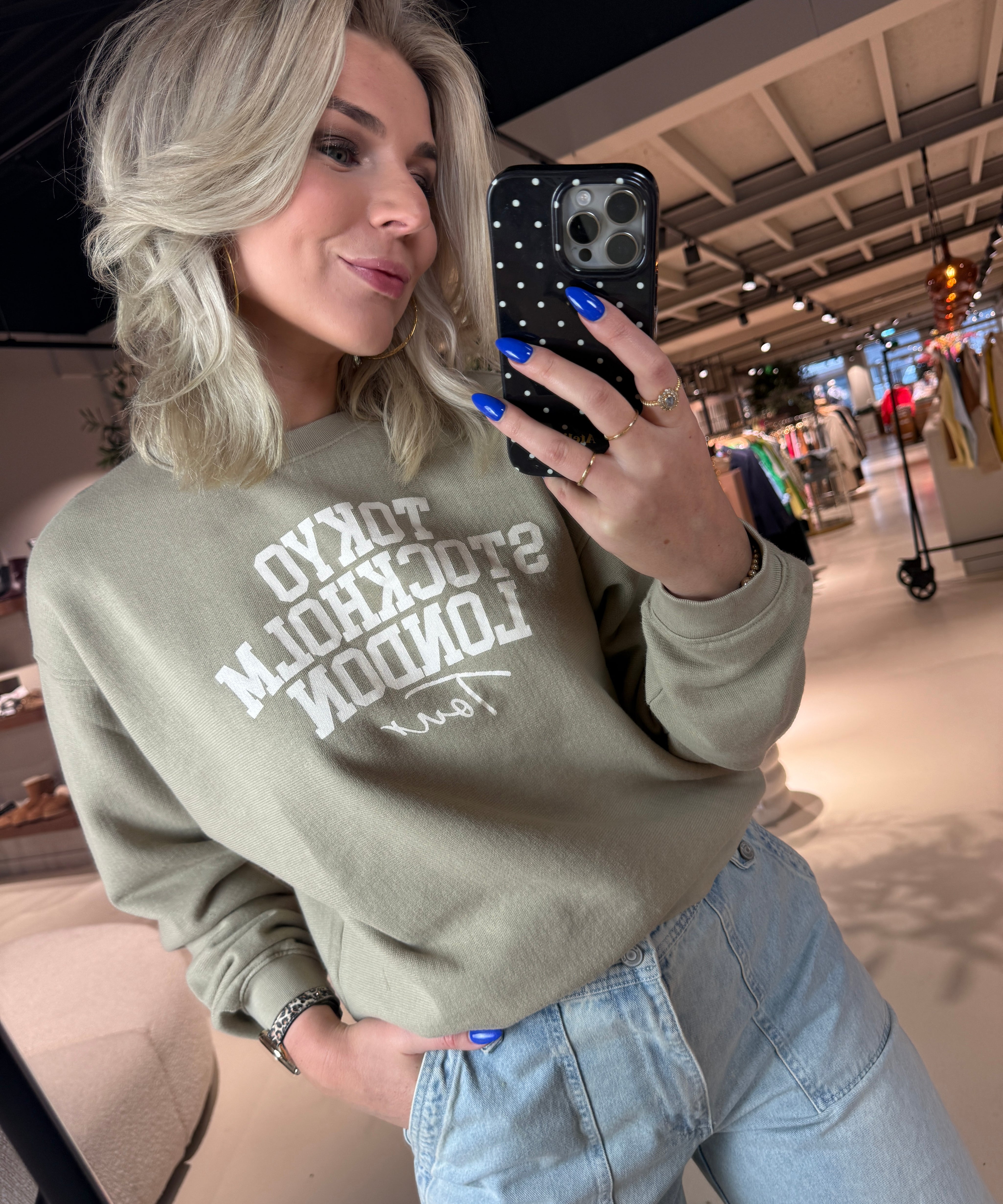 S26F1827 Sweater print voor dames van Penn&Ink N.Y.