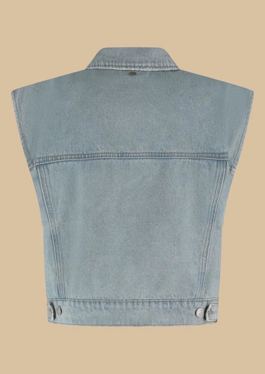 Lucy Denim Gilet - Paradise blue