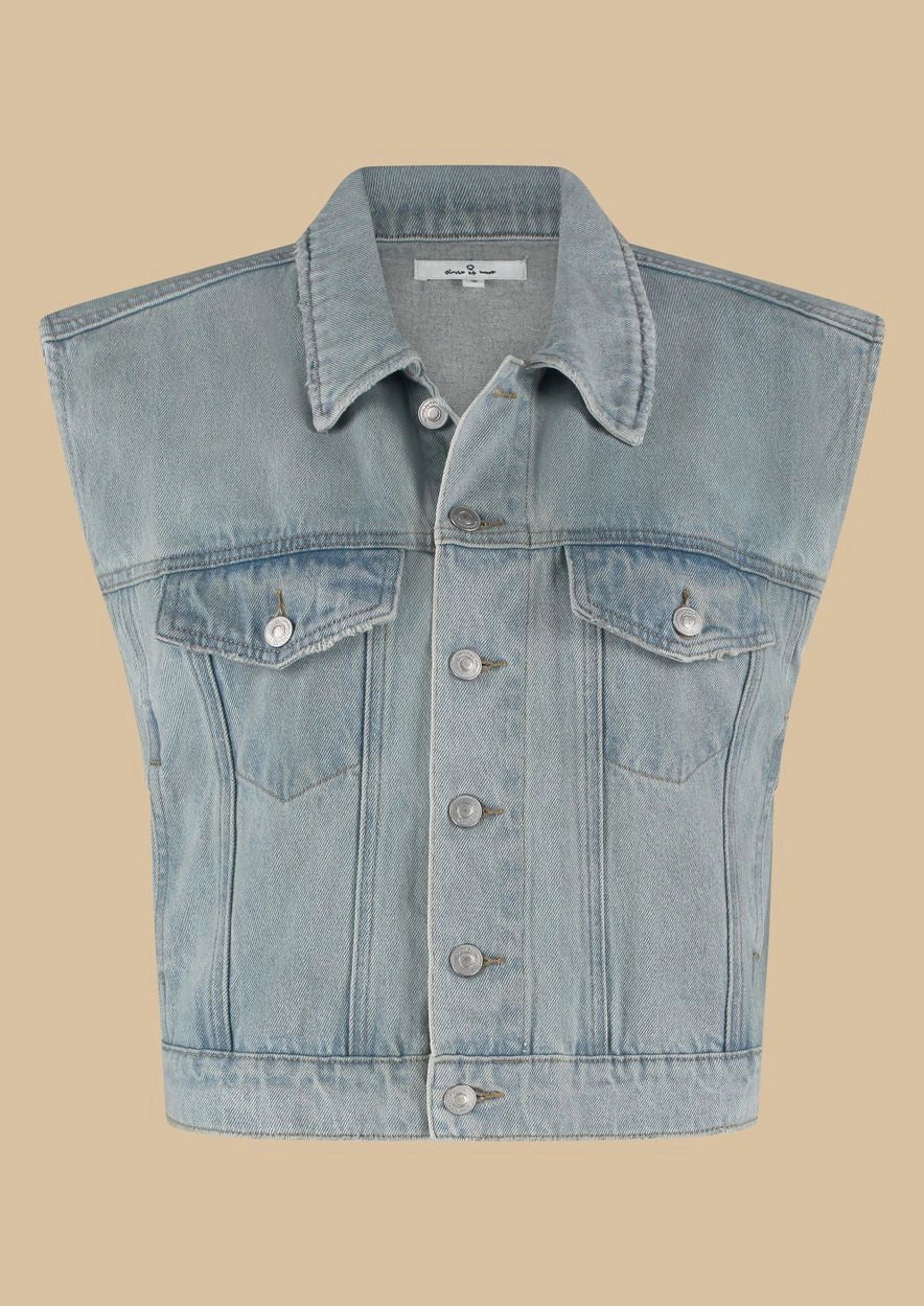 Lucy Denim Gilet - Paradise blue