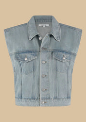 Lucy Denim Gilet - Paradise blue
