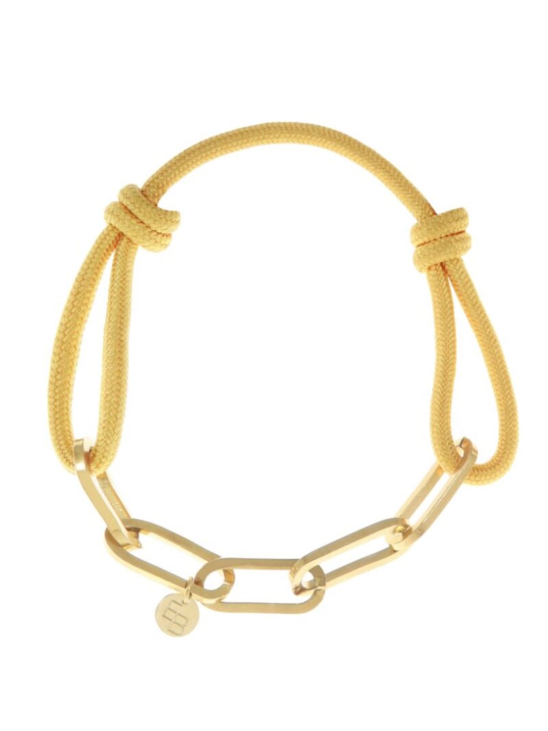 Armband Met Touw En Gouden Schakels