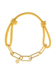 Armband Met Touw En Gouden Schakels