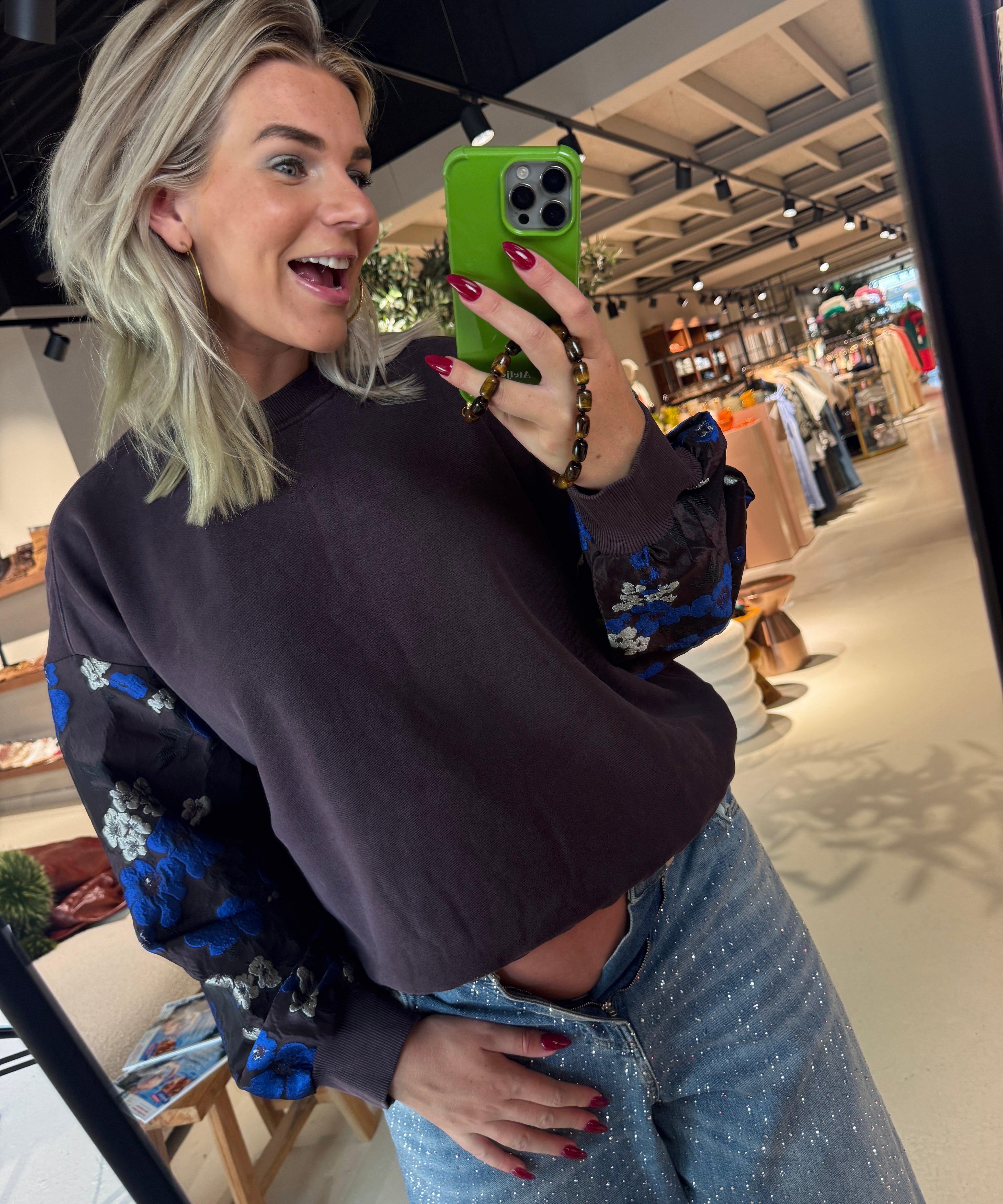 Kueer Jacquard Sleeve Sweatershirt Essentiel Antwerp | RIXT