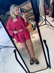 Riven striped shorts