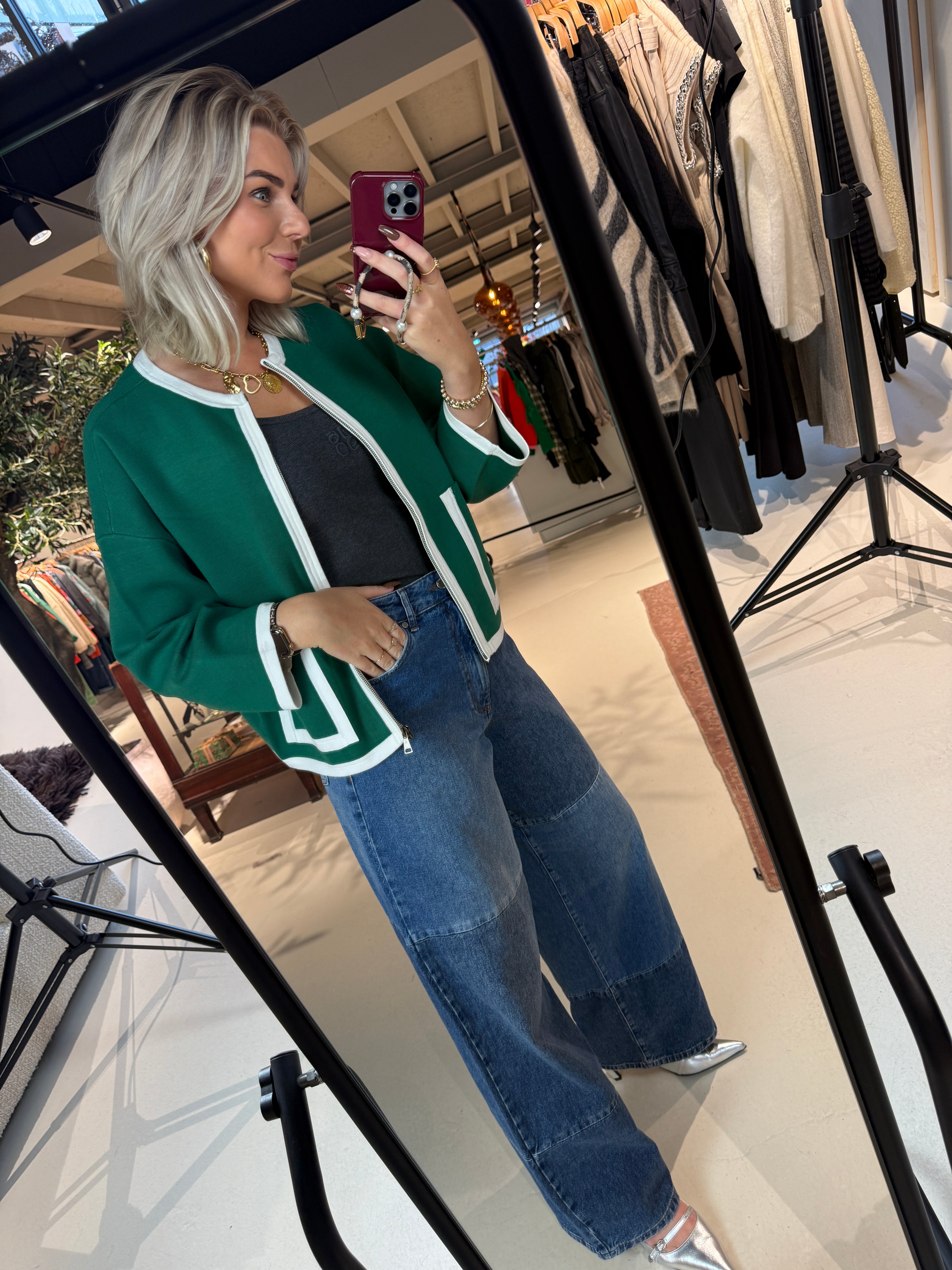 Jani cardigan with contrast