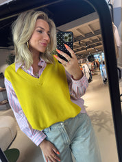 Jit Knit Combo Shirt blouse met pull over voor dames van Essentiel Antwerp