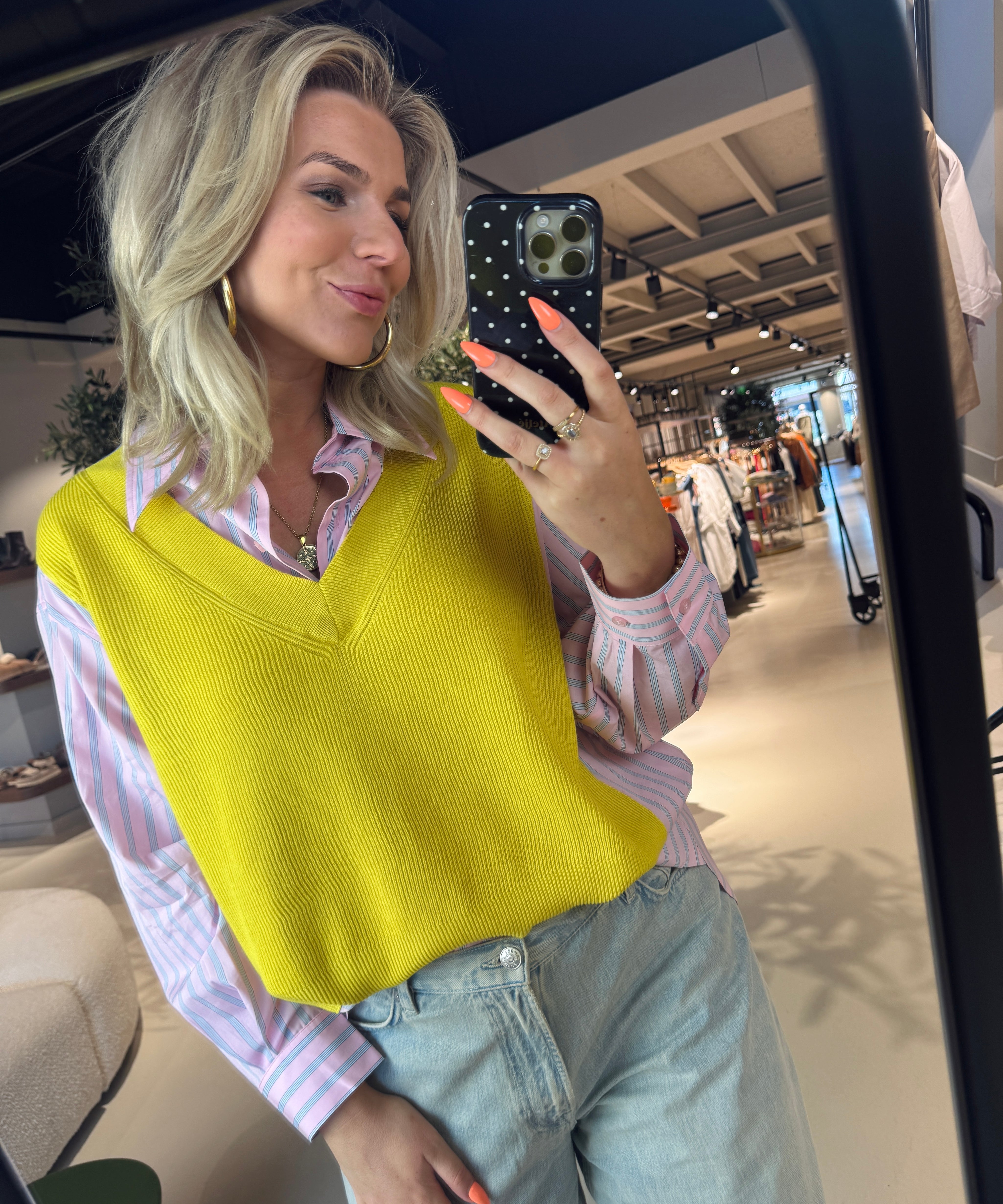 Jit Knit Combo Shirt blouse met pull over voor dames van Essentiel Antwerp