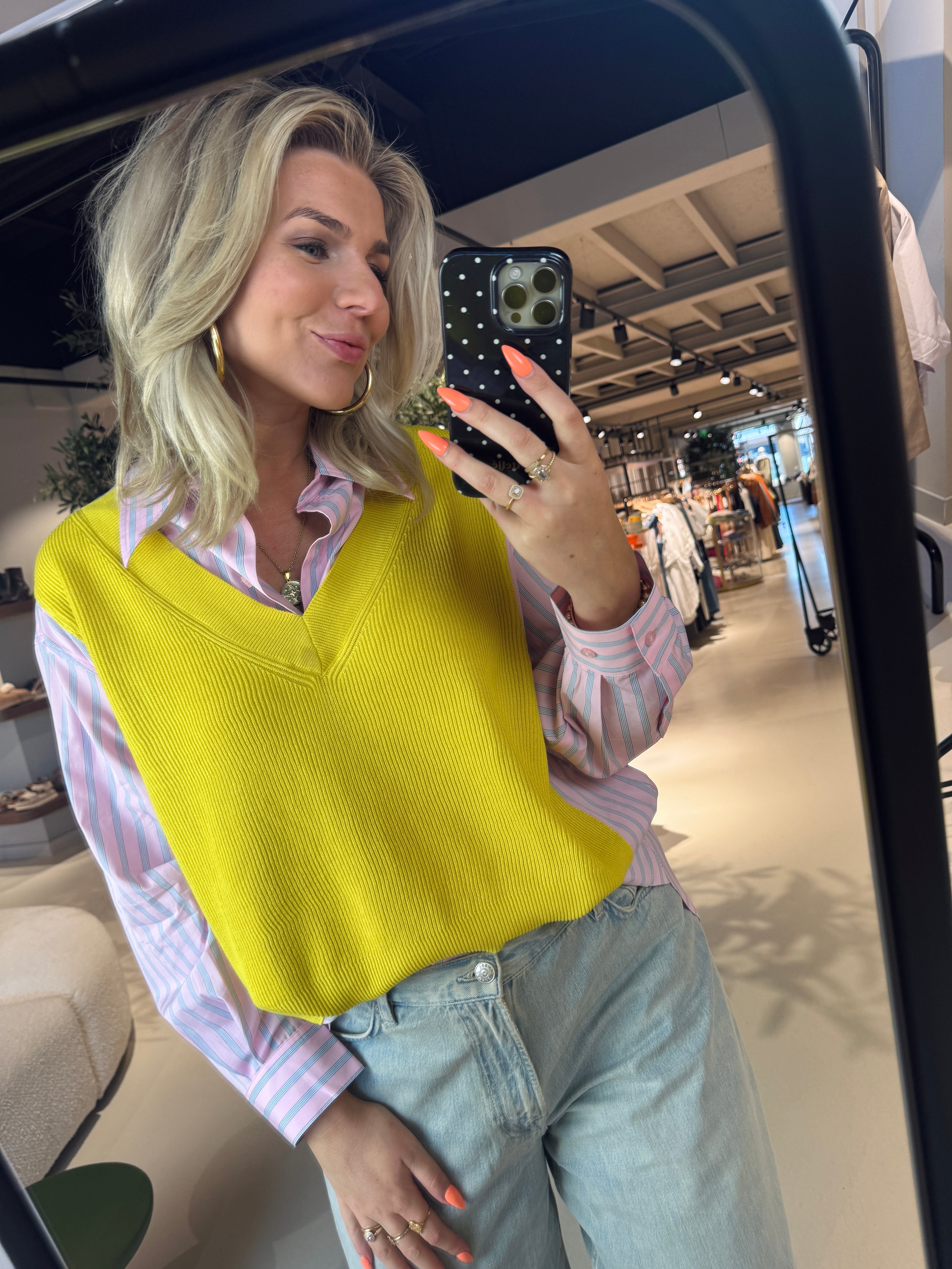 Jit Knit Combo Shirt blouse met pull over voor dames van Essentiel Antwerp