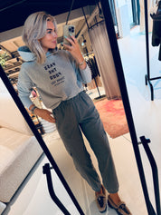 W25N1624 Trousers stripe - Grey mel.