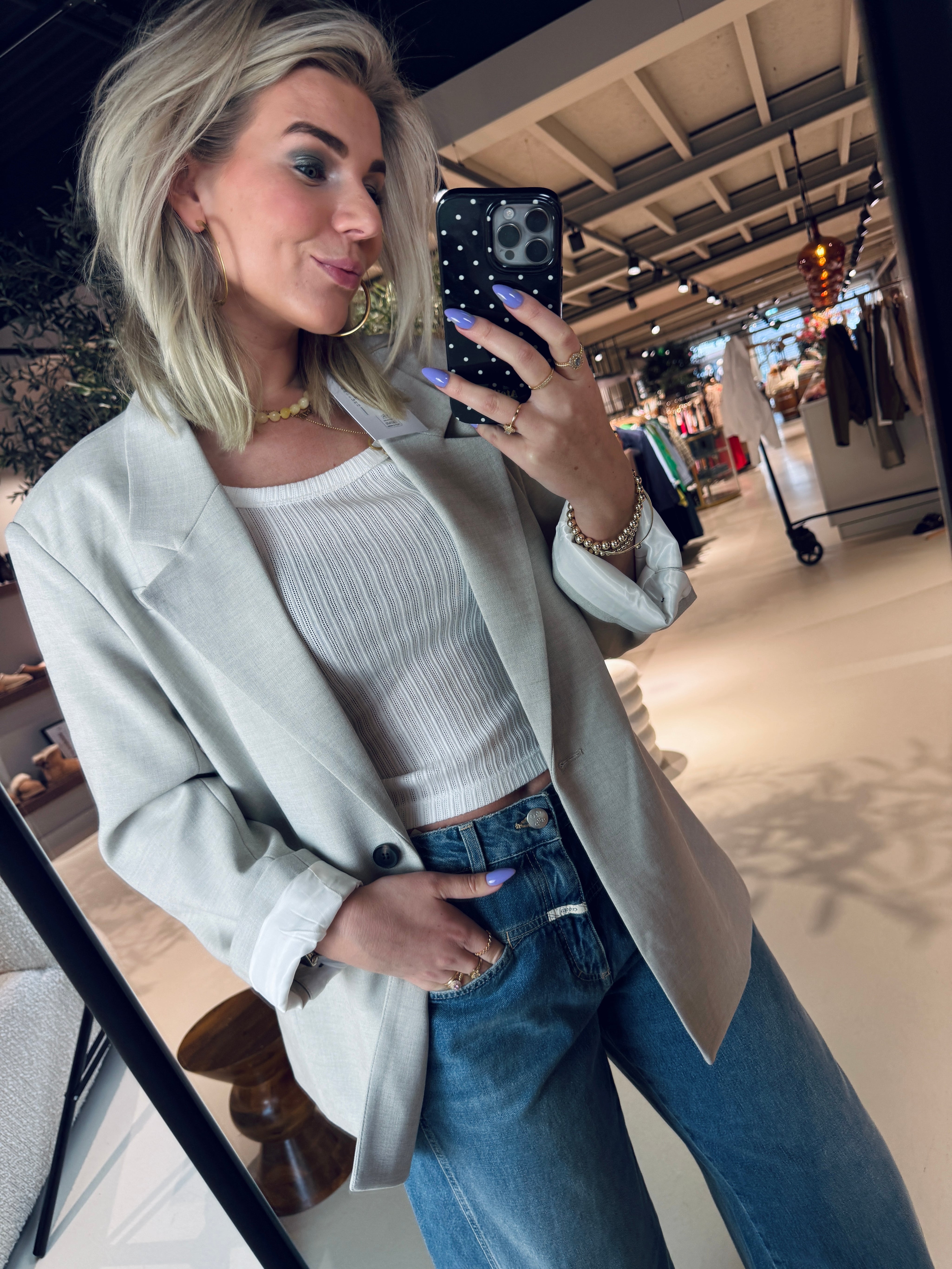 MavaCC Power Blazer met knoop details aan de achterkant