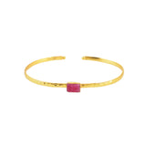 Gouden armband met paarse edelsteen