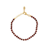 Handgeknoopte armband met rode edelstenen
