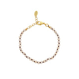 Handgeknoopte armband met witte edelstenen