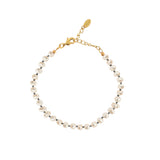 Handgeknoopte blauwe armband met parels