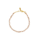 Handgeknoopte rode armband met parels
