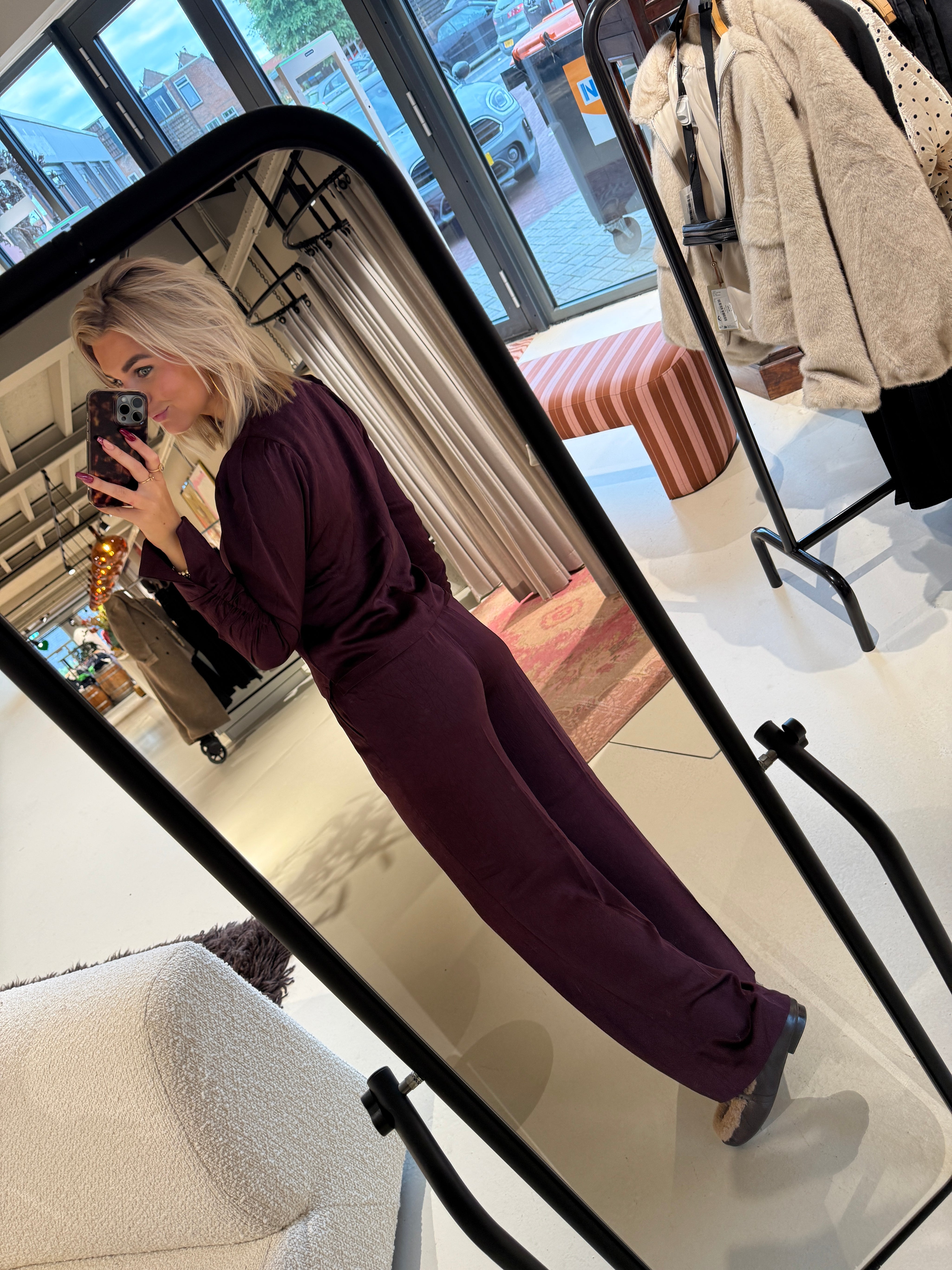 Jules creased satin pants