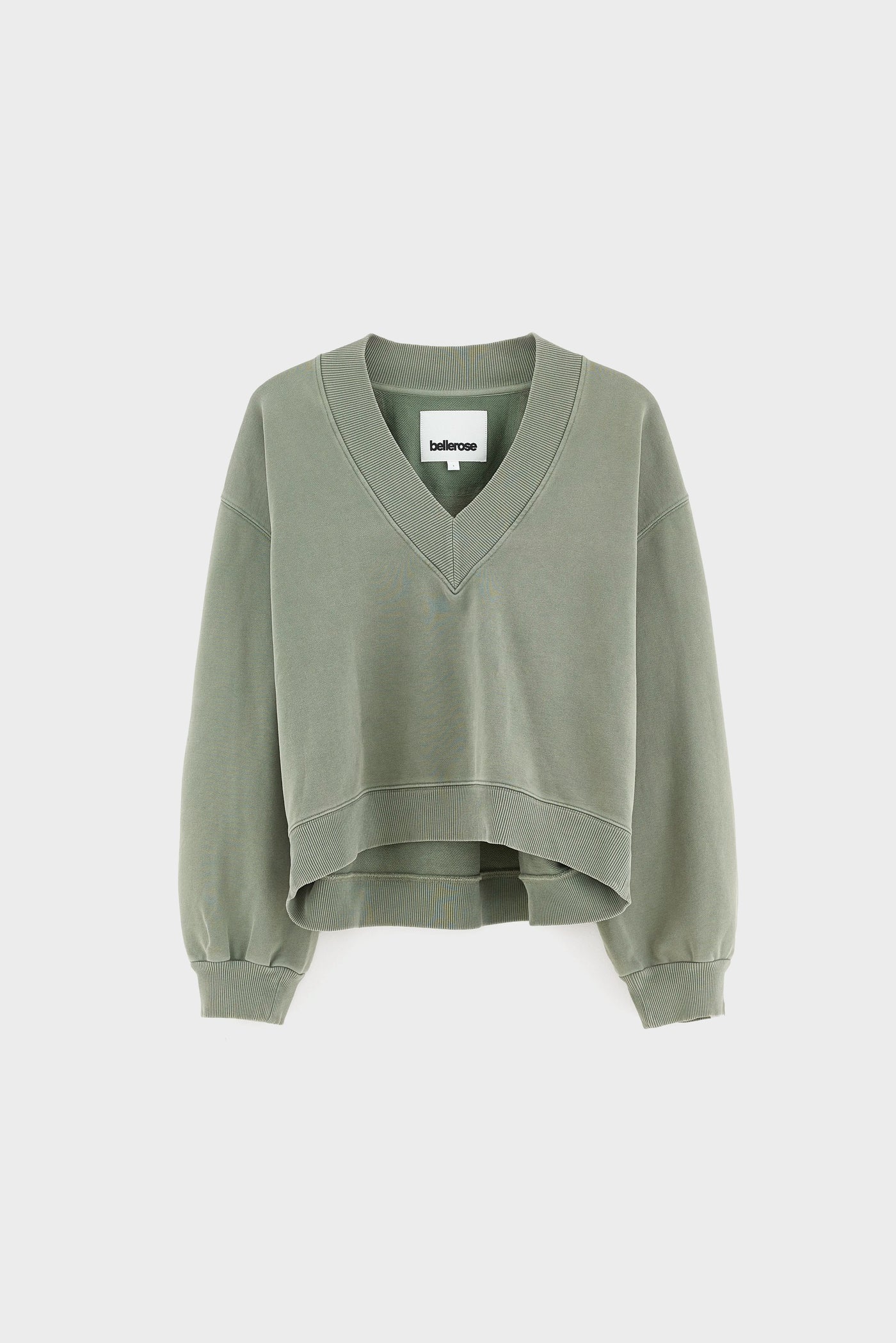 Sula Sweatshirt in het lichtgroen met v-hals van Bellerose
