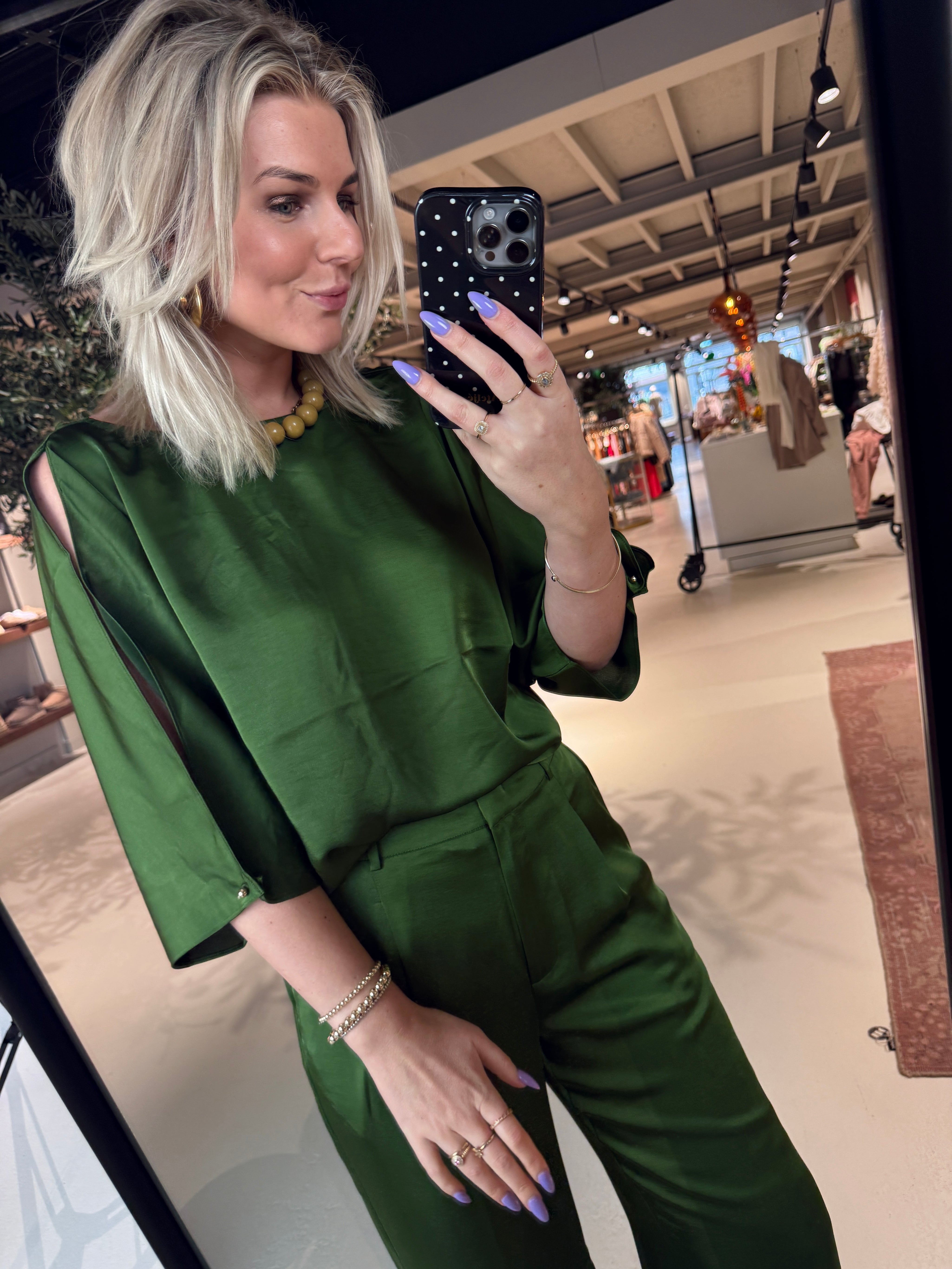 Risette flowing satin top