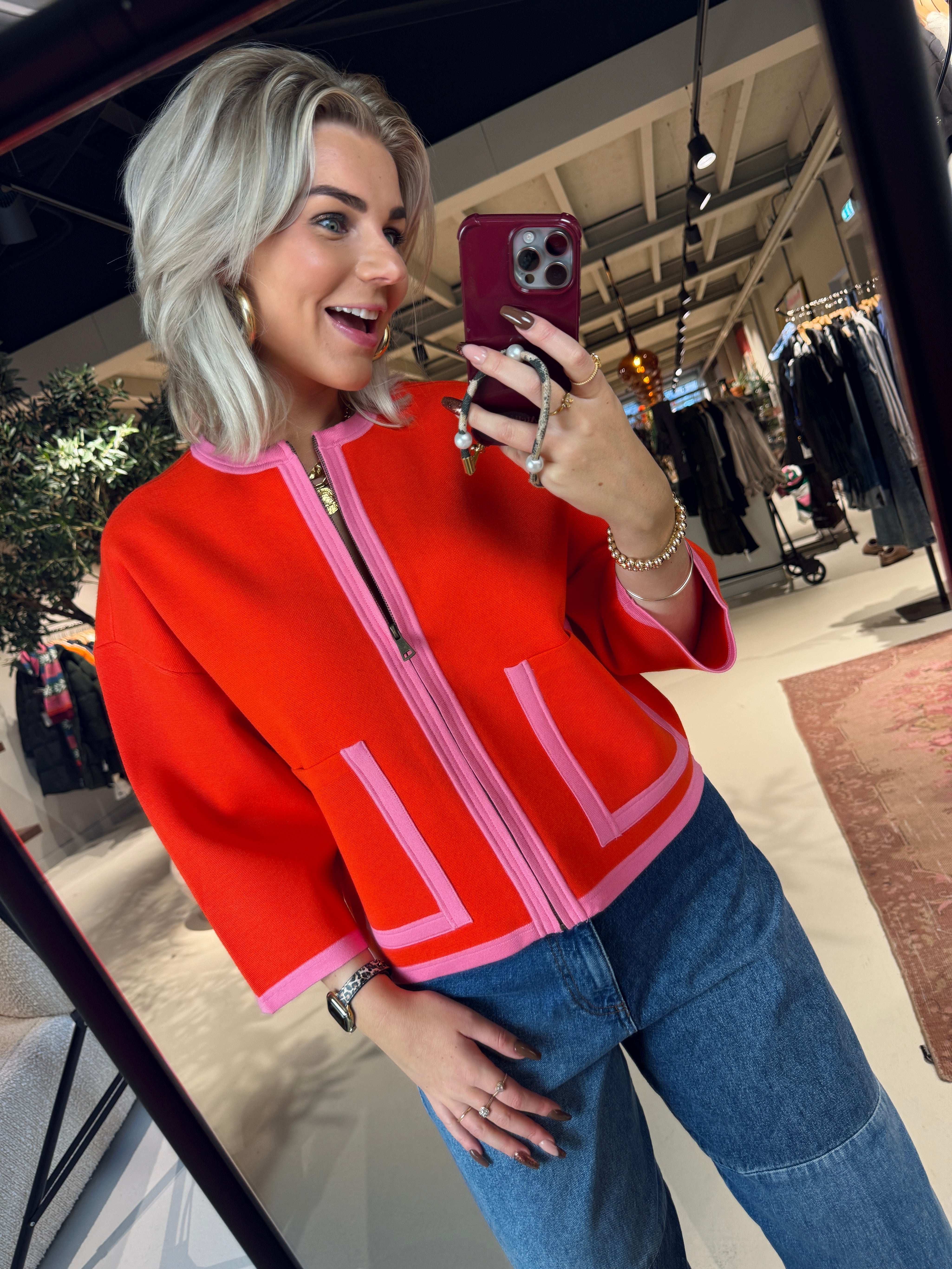 Jani cardigan with contrast