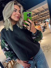 Kueer Jacquard Sleeve Sweatershirt Essentiel Antwerp | RIXT