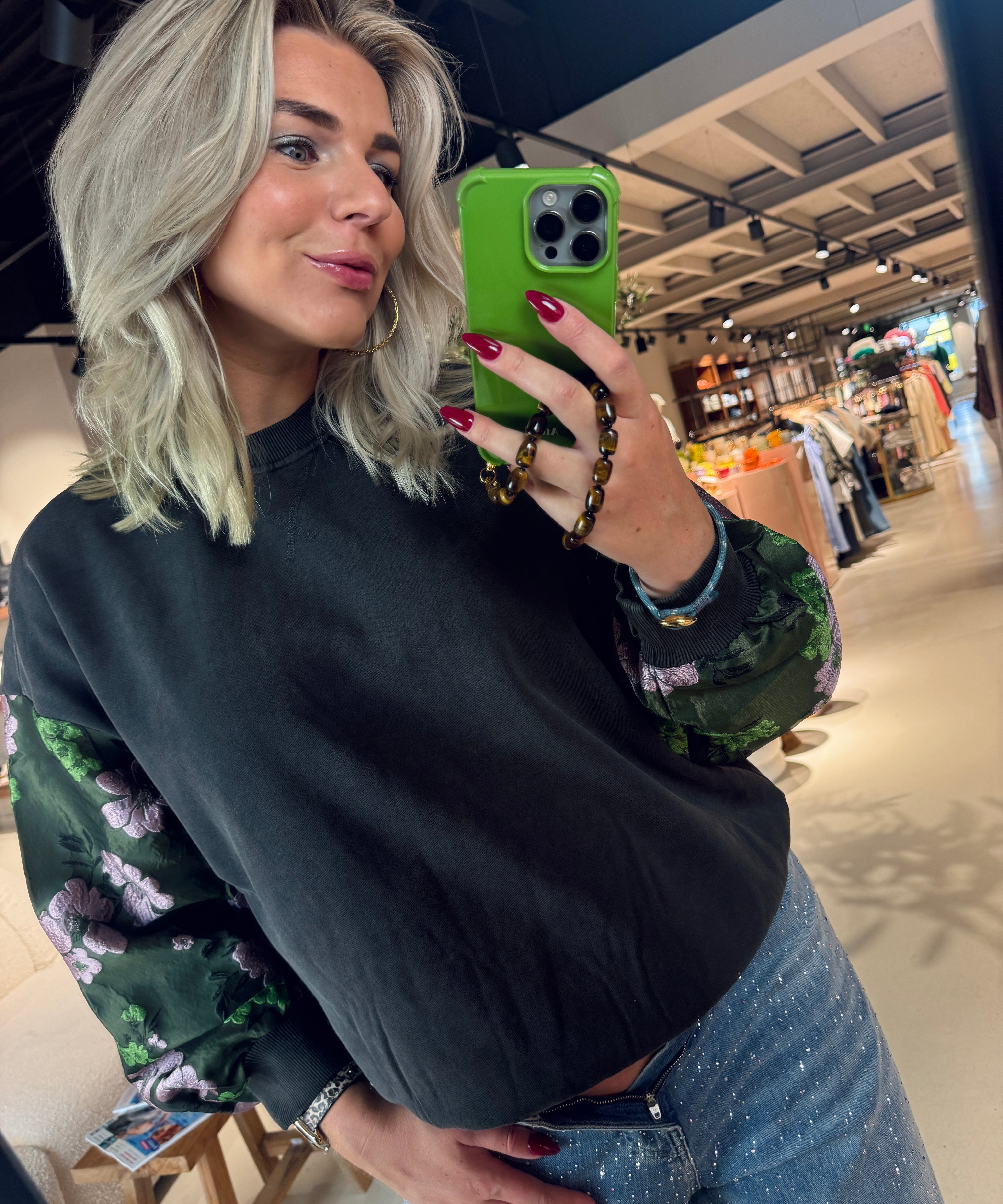 Kueer Jacquard Sleeve Sweatershirt Essentiel Antwerp | RIXT