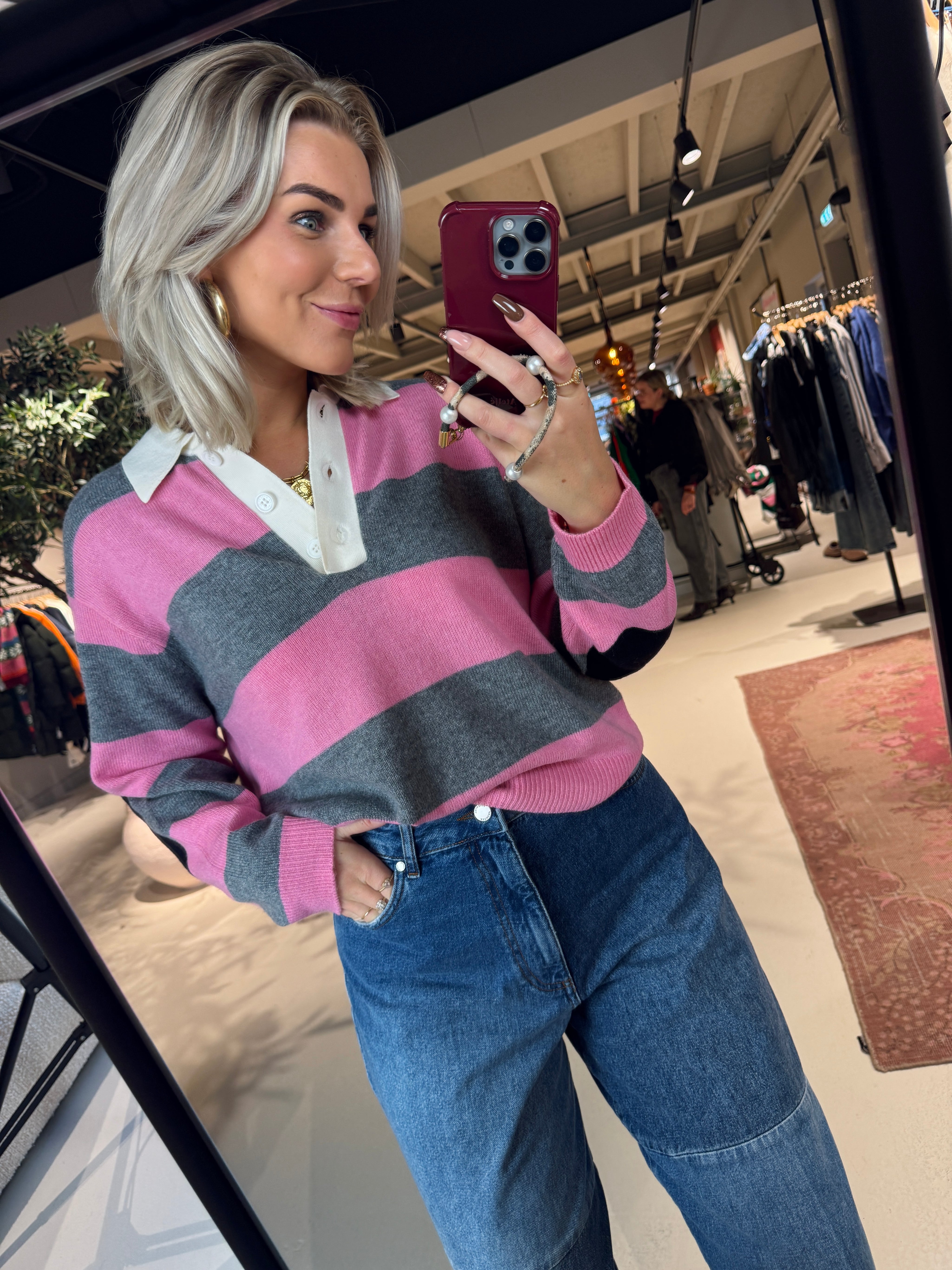 Jarn striped knit polo