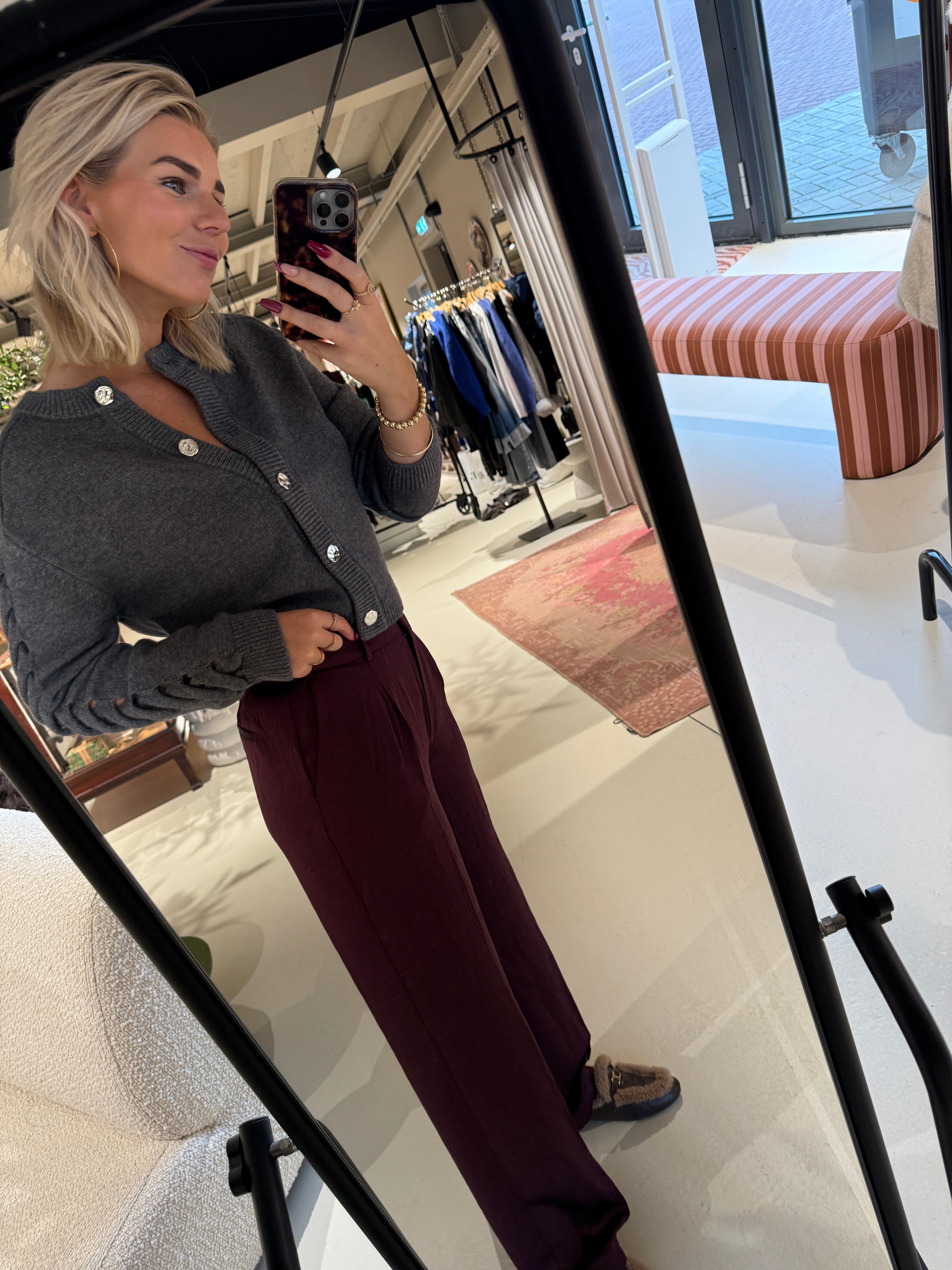 Jules creased satin pants