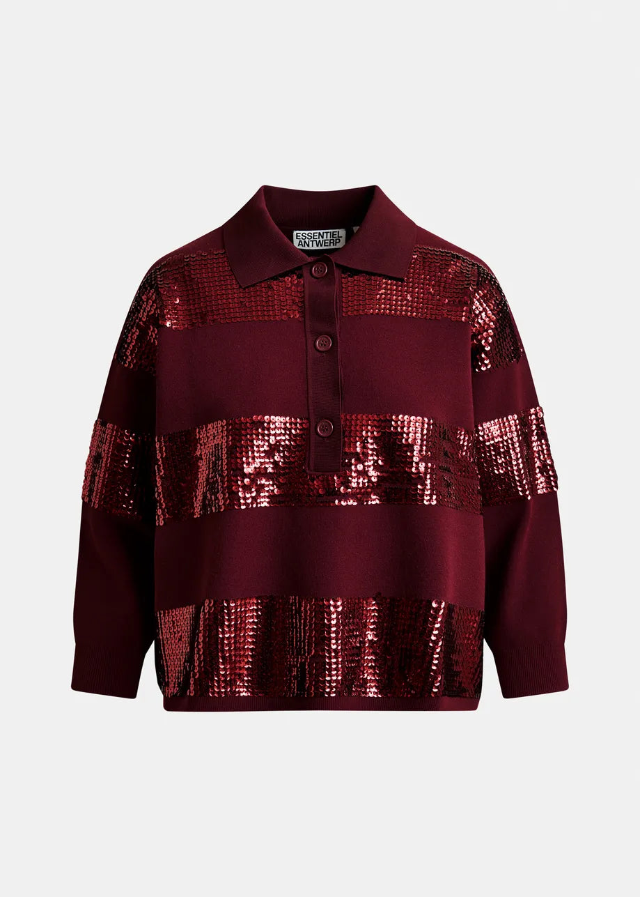 Illuminati striped sequin polo