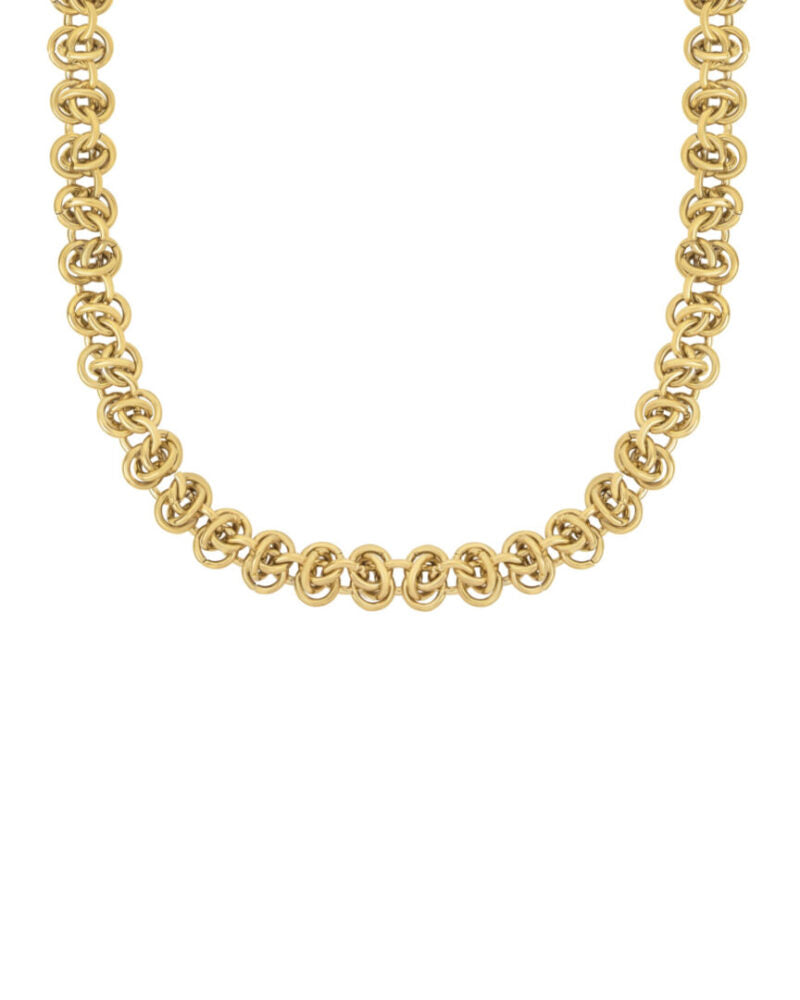 Gouden ketting met cirkelvormige schakels van Ellen Beekmans